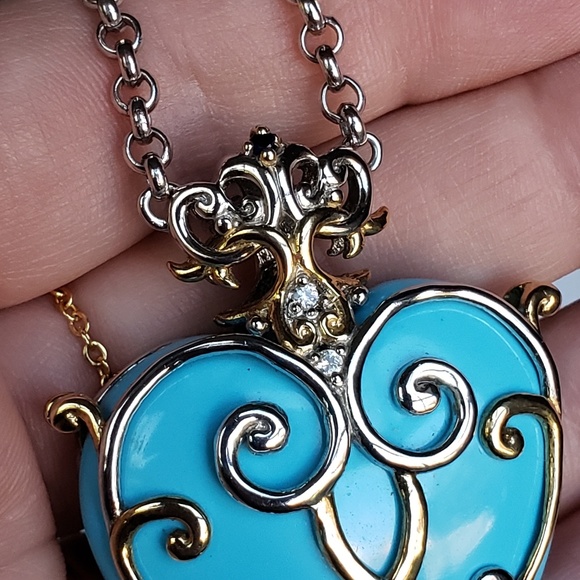 SOLD Michael Valitutti 18k&925 Turquoise Necklace - Picture 6 of 7